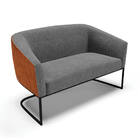 Namoradeira E 2 Poltronas Industrial Preto Stella Noz/linho D