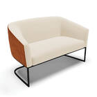 Namoradeira E 2 Poltronas Industrial Preto Stella Noz/linho D