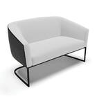 Namoradeira E 2 Poltronas Industrial Preto Stella Pto/linho D