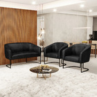 Namoradeira E 2 Poltronas Industrial Preto Stella Sintético P