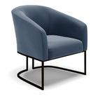 Namoradeira E 2 Poltronas Industrial Preto Stella Suede D03 -