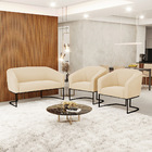 Namoradeira E 2 Poltronas Industrial Preto Stella Suede D03 -