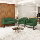 Namoradeira E 2 Poltronas Industrial Preto Stella Suede D03 -