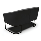 Namoradeira E 2 Poltronas Industrial Preto Stella Suede D03 -