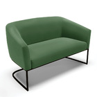 Namoradeira E 2 Poltronas Industrial Preto Stella Suede Verde