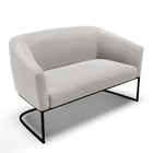 Namoradeira E 2 Poltronas Industrial Preto Stella Veludo Cinz