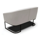 Namoradeira E 2 Poltronas Industrial Preto Stella Veludo Cinz