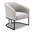 Namoradeira E 2 Poltronas Industrial Preto Stella Veludo Cinz