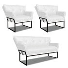 Namoradeira E 2 Poltronas Industrial Pto Anitta Sintét Pu Bra