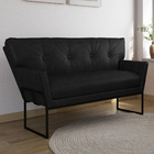 Namoradeira E 2 Poltronas Industrial Pto Anitta Sintét Pu Pre