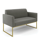 Namoradeira E 2 Poltronas Marisa Aço Industrial Preto Suede D