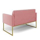 Namoradeira E 2 Poltronas Marisa Aço Industrial Preto Suede D