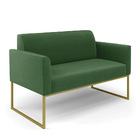 Namoradeira E 2 Poltronas Marisa Aço Industrial Preto Suede D