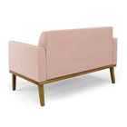 Namoradeira E 2 Poltronas Marisa Base Madeira Castanho Veludo