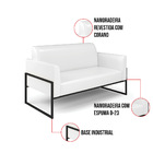 Namoradeira E 2 Poltronas Marisa Industrial Alta Preto Sintét