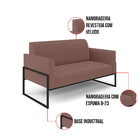 Namoradeira E 2 Poltronas Marisa Industrial Alta Preto Veludo