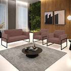 Namoradeira E 2 Poltronas Marisa Industrial Alta Preto Veludo