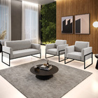 Namoradeira E 2 Poltronas Marisa Industrial Alta Preto Veludo