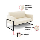 Namoradeira E 2 Poltronas Marisa Industrial Alta Preto Veludo