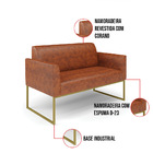 Namoradeira E 2 Poltronas Marisa Industrial Dourado Sintético