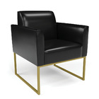 Namoradeira E 2 Poltronas Marisa Industrial Dourado Sintético