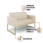 Namoradeira E 2 Poltronas Marisa Industrial Dourado Sintético