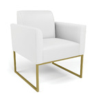 Namoradeira E 2 Poltronas Marisa Industrial Dourado Sintético