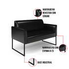 Namoradeira E 2 Poltronas Marisa Industrial Preto Sintético P