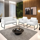 Namoradeira E 2 Poltronas Marisa Industrial Preto Sintético P