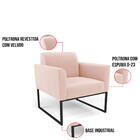 Namoradeira E 2 Poltronas Marisa Industrial Preto Veludo D03