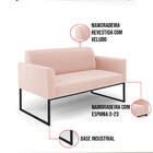 Namoradeira E 2 Poltronas Marisa Industrial Preto Veludo D03