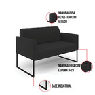 Namoradeira E 2 Poltronas Marisa Industrial Preto Veludo D03