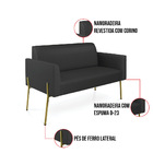 Namoradeira E 2 Poltronas Marisa Pé Aço Dourado Sintético D03