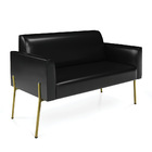 Namoradeira E 2 Poltronas Marisa Pé Aço Dourado Sintético Pu