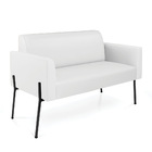 Namoradeira E 2 Poltronas Marisa Pé Aço Preto Sintético D03 -