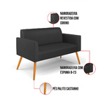 Namoradeira E 2 Poltronas Marisa Pé Palito Castanho Sintético