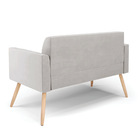 Namoradeira E 2 Poltronas Marisa Pé Palito Natural Veludo D03