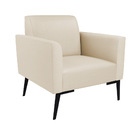 Namoradeira E 2 Poltronas Marisa Pé Villach Preto Sintético D