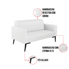 Namoradeira E 2 Poltronas Marisa Pé Villach Preto Sintético D