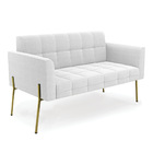 Namoradeira E 2 Poltronas Pé De Ferro Dourado Elisa Bouclê D0