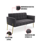 Namoradeira E 2 Poltronas Pé De Ferro Dourado Elisa Bouclê D0