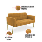 Namoradeira E 2 Poltronas Pé De Ferro Dourado Elisa Bouclê D0