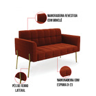 Namoradeira E 2 Poltronas Pé De Ferro Dourado Elisa Bouclê Te