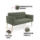 Namoradeira E 2 Poltronas Pé De Ferro Dourado Elisa Bouclê Ve