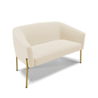 Namoradeira E 2 Poltronas Pé De Ferro Dourado Stella Linho Be