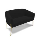 Namoradeira E 2 Poltronas Pé De Ferro Dourado Stella Linho D0