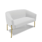 Namoradeira E 2 Poltronas Pé De Ferro Dourado Stella Linho D0