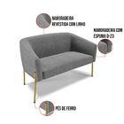 Namoradeira E 2 Poltronas Pé De Ferro Dourado Stella Linho Gr