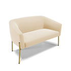 Namoradeira E 2 Poltronas Pé De Ferro Dourado Stella Suede D0