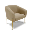 Namoradeira E 2 Poltronas Pé De Ferro Dourado Stella Suede Ma